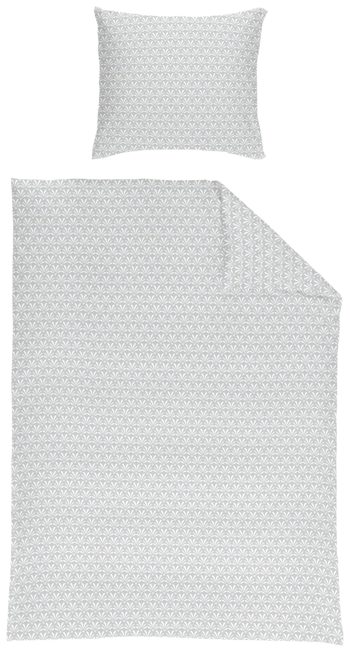 Bettwäsche 140x200 cm Lissy Mikrofaser - Blau/Anthrazit, KONVENTIONELL, Textil - Ondega