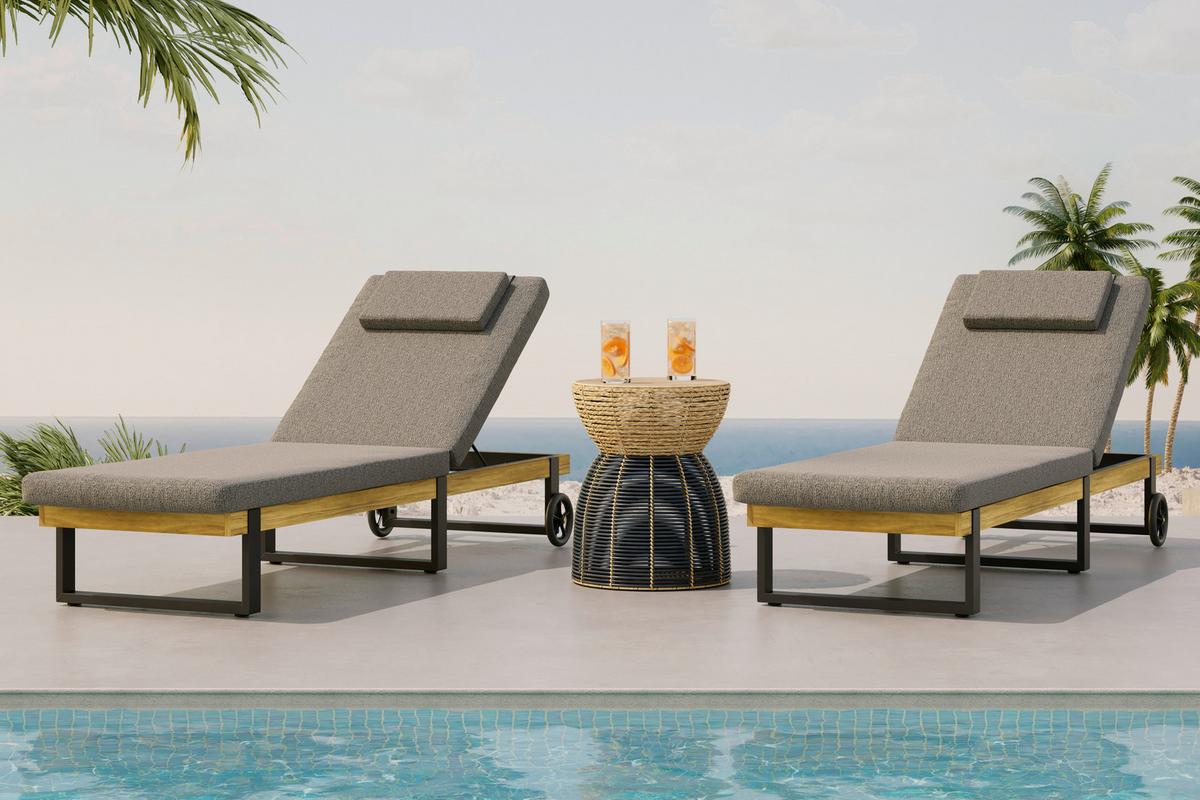 ZAHRADNÍ LEHÁTKO ELENYI - šedá, Moderní, kov/dřevo (200/95/65cm) - Bessagi Garden