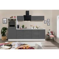 Küchenzeile mit Geräten 270 cm Grau/Weiß - Weiß/Grau, KONVENTIONELL, Holzwerkstoff (270cm) - Respekta