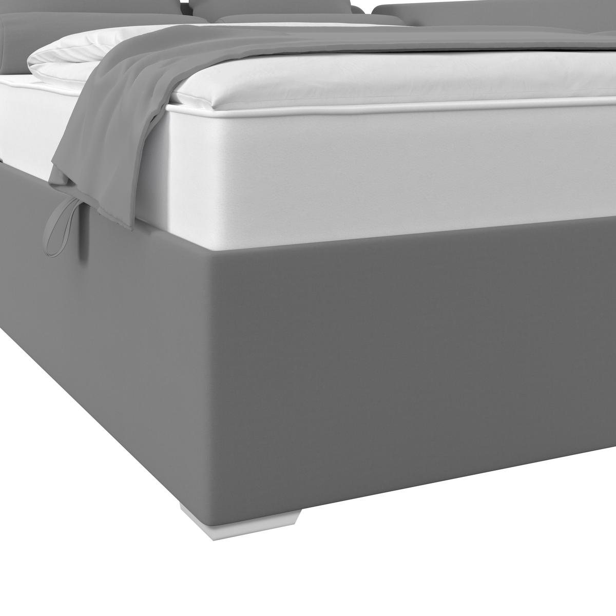 Kárpitozott Ágy Remi 140/200cm - antracit, Modern, textil/fa (140/200cm)
