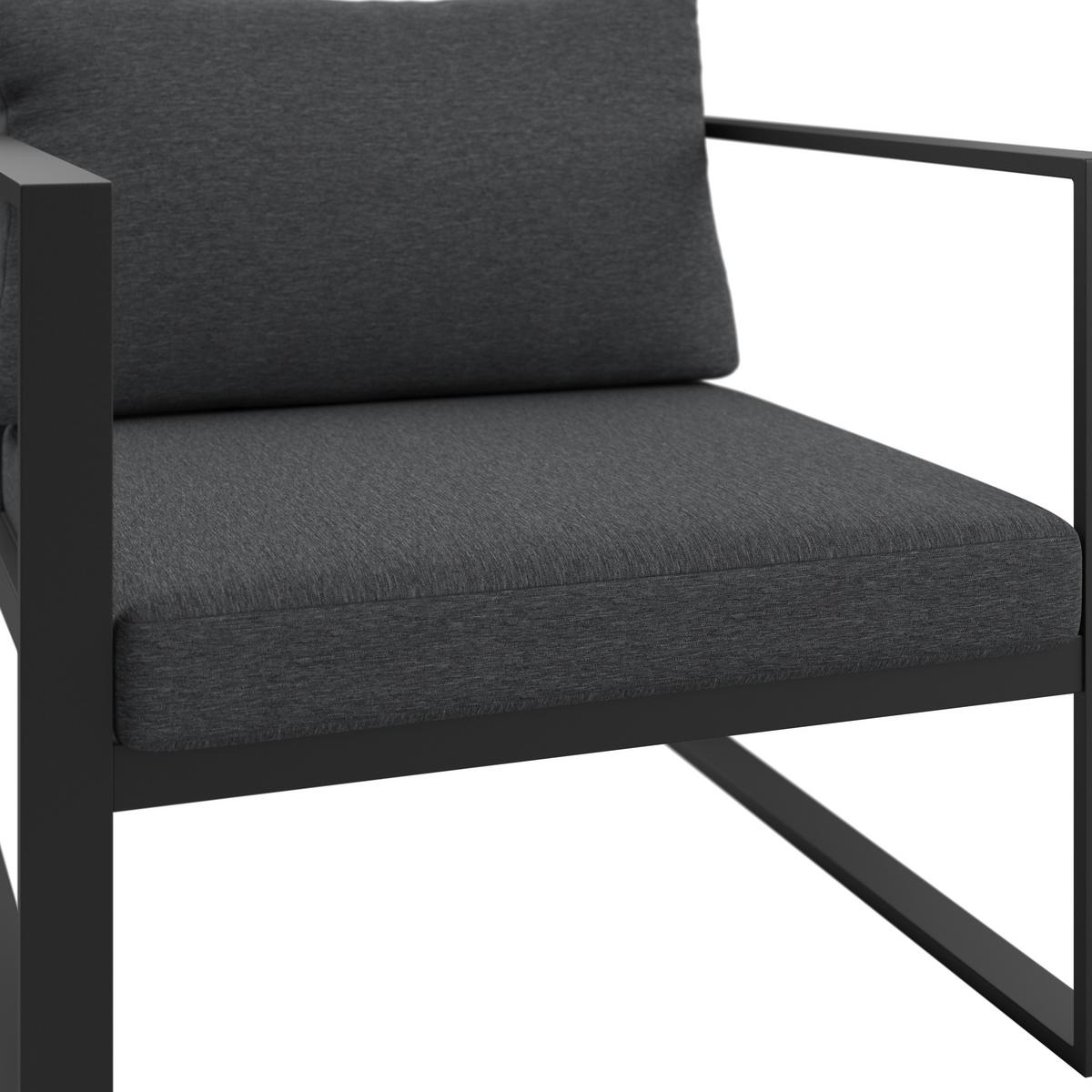 Loungegarnitur Almeria - Anthrazit, MODERN, Glas/Textil - Beldano