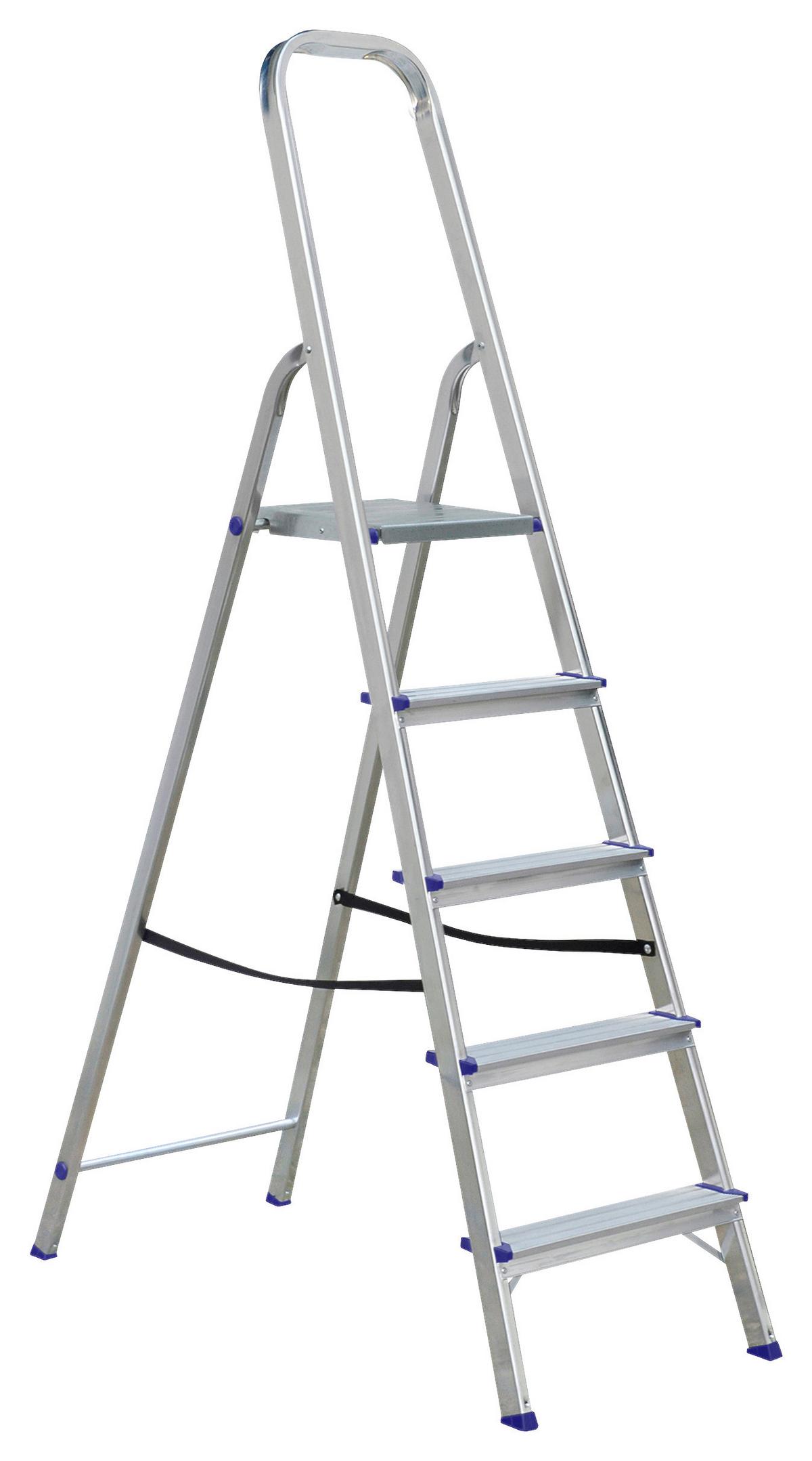 Aluleiter Toni Klappbar BxH: 40,5x117,5 cm - Silberfarben, KONVENTIONELL, Metall (40,5/117,5cm) - Homezone