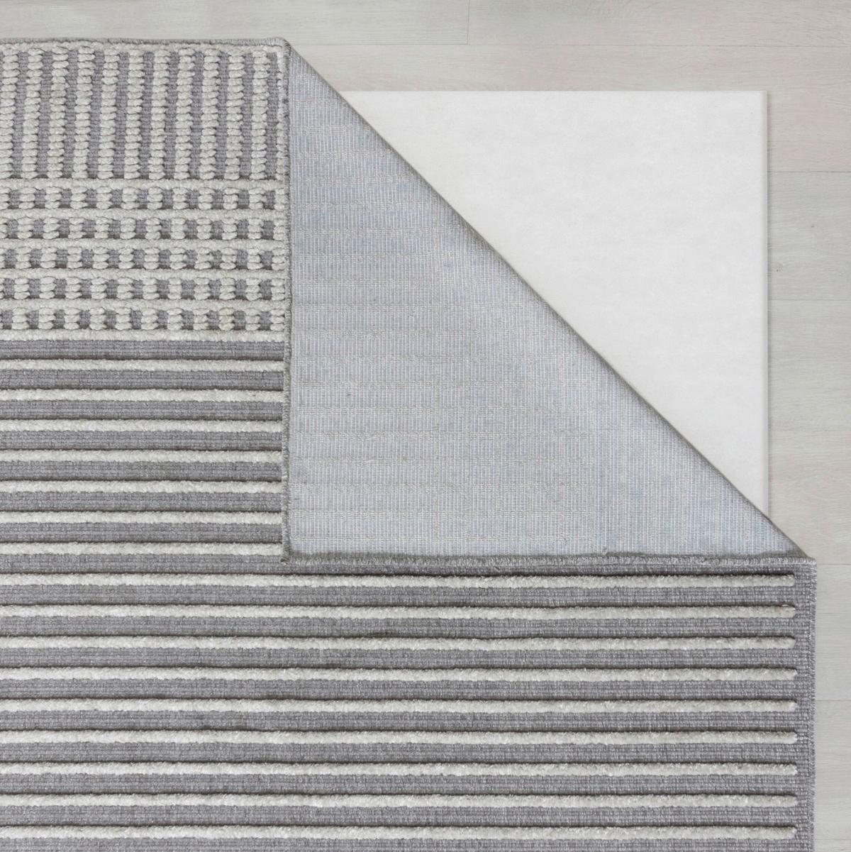 Webteppich Elton Stripe Wash Grey 80x160 - Grau, Basics, Textil (80/160cm)