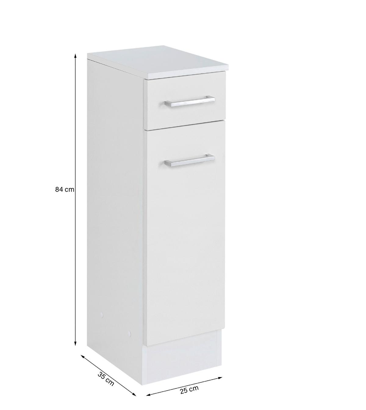 Unterschrank Riga Weiß B: 25 cm - Weiß, MODERN, Holzwerkstoff (25/84/35cm) - Held