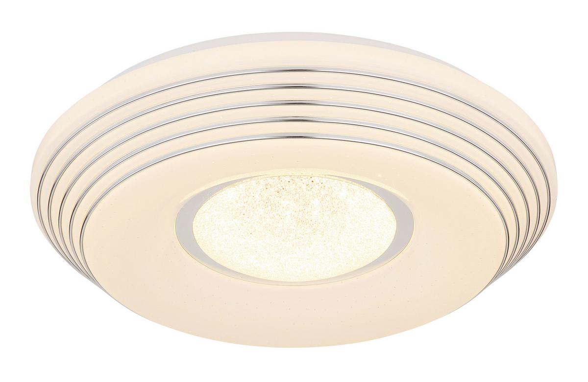 Led-deckenleuchte 41293-24 - Klar/Chromfarben, Design, Kunststoff/Metall (39/8,3cm) - Globo