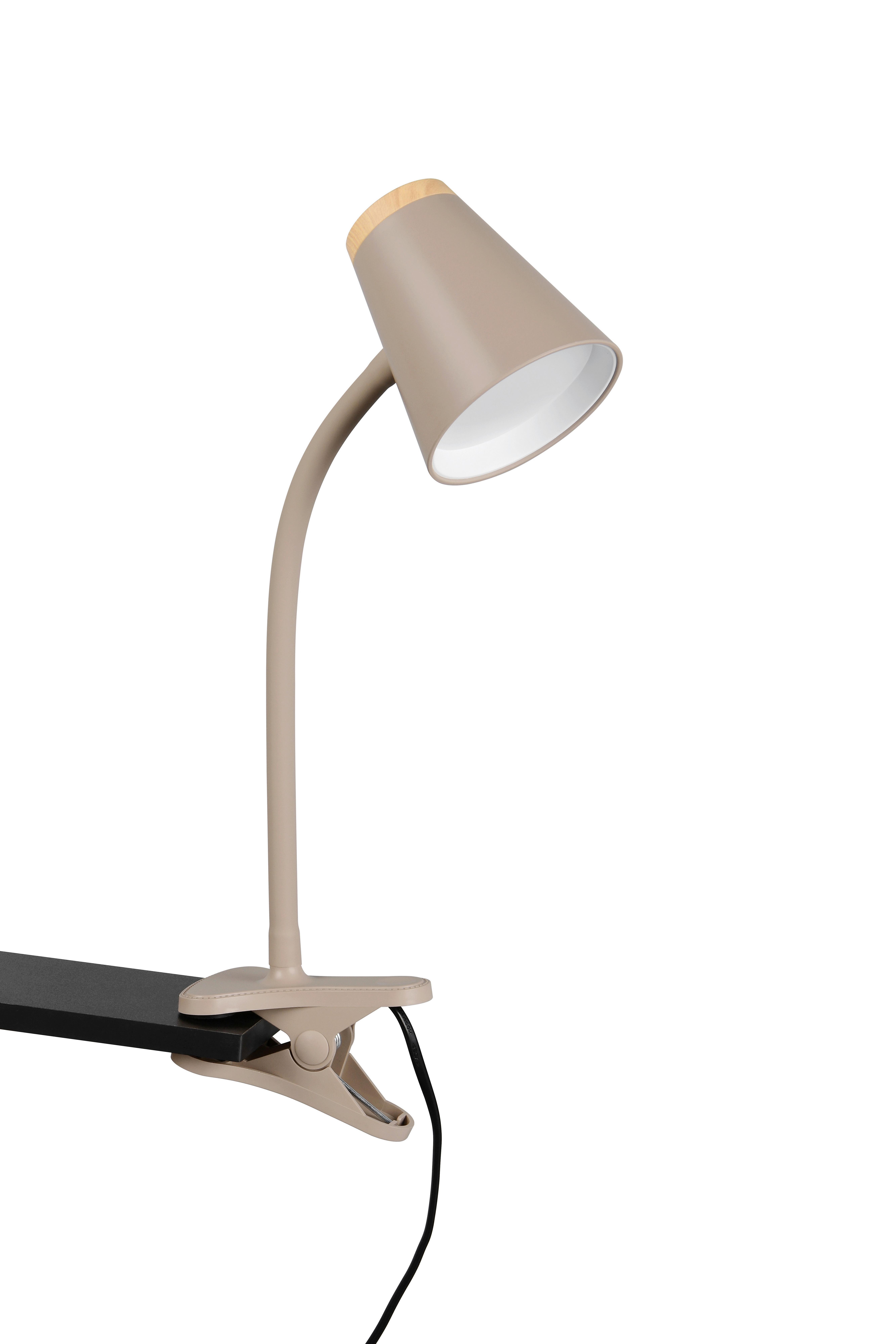 LED-Klemmleuchte Pongo Braun Beige B: 9,5 cm - Beige/Braun, Basics, Kunststoff/Metall (33/9,5/32cm)