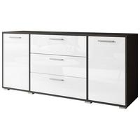 Široká komoda BOGOTA bílá VL/antracit - šedá/antracitová, Basics, kompozitní dřevo/plast (150/68/40cm) - MID.YOU