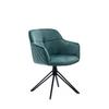 Židle s područkami EMMA, zelená - černá/zelená, Moderní, kov/textil (59/82/62cm) - MID.YOU