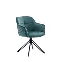 Židle s područkami EMMA, zelená - černá/zelená, Moderní, kov/textil (59/82/62cm) - MID.YOU