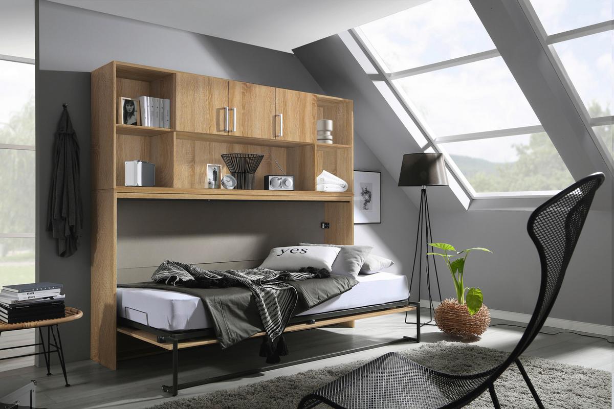 Bettüberbauregal für Klappbett B: 214cm Albero, Eiche Dekor - Eichefarben, KONVENTIONELL, Holzwerkstoff (214/82/40cm) - Rauch Möbel
