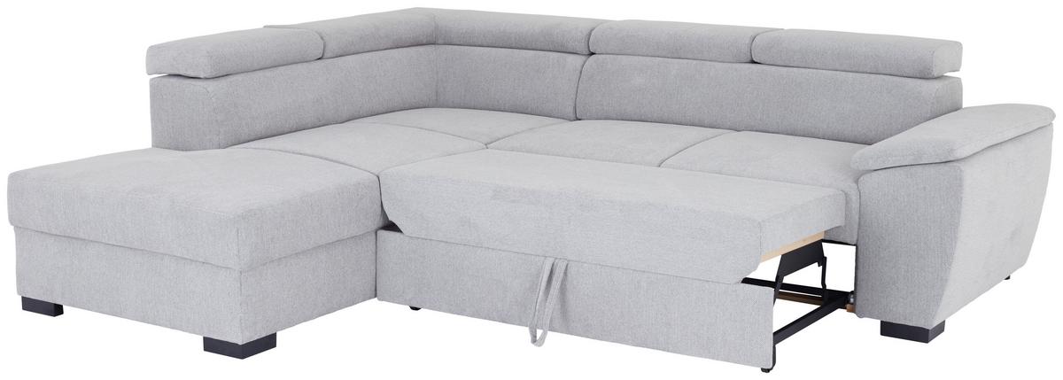 Ecksofa Athen - Schwarz/Grau, Basics, Textil (220/266cm)