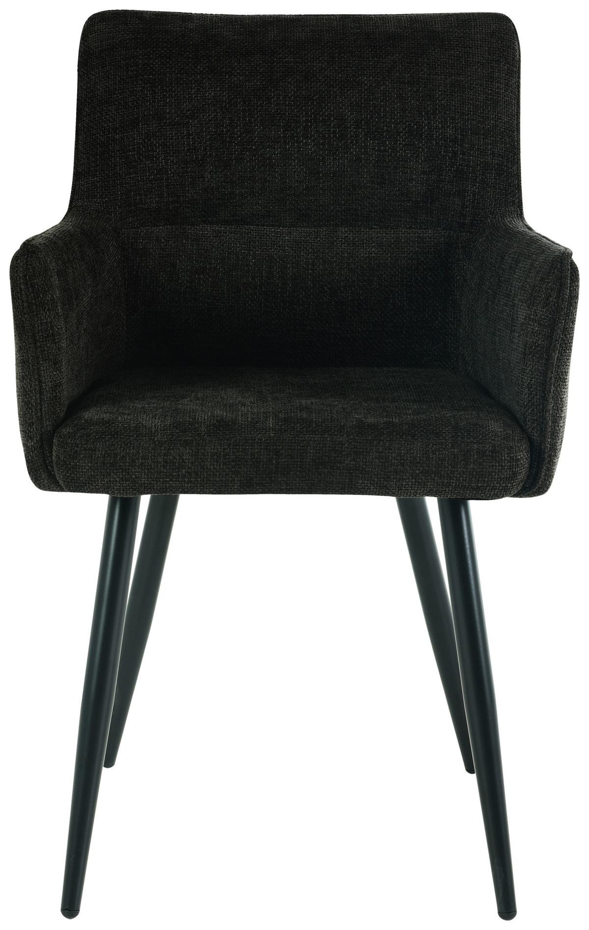 Armlehnstuhl Finn - Schwarz, LIFESTYLE, Holz/Textil (54/82/60cm) - MID.YOU