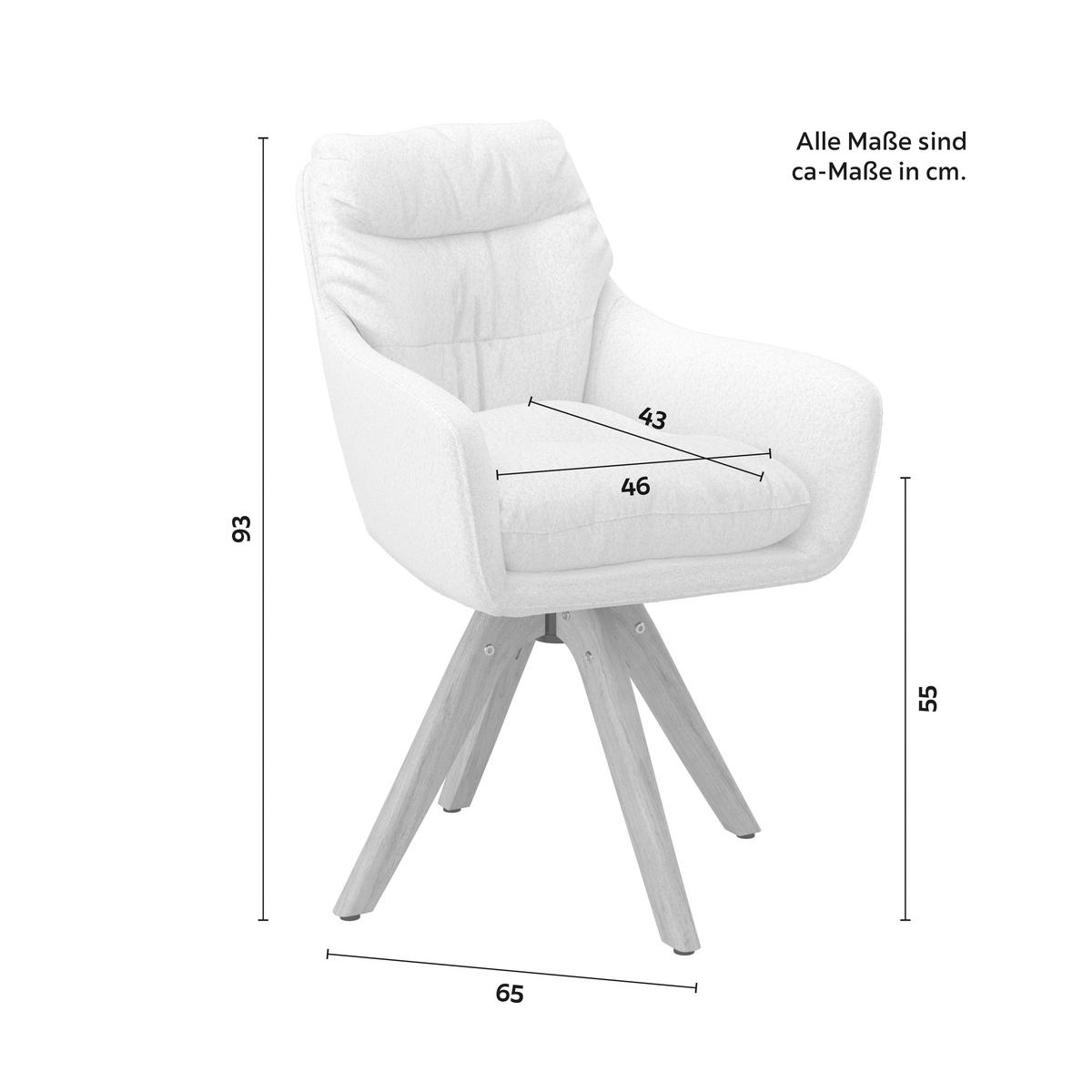ŽIDLE S PODRUČKAMI JUANA - krémová/přírodní barvy, Moderní, dřevo/textil (61/93/65cm) - Bessagi Home