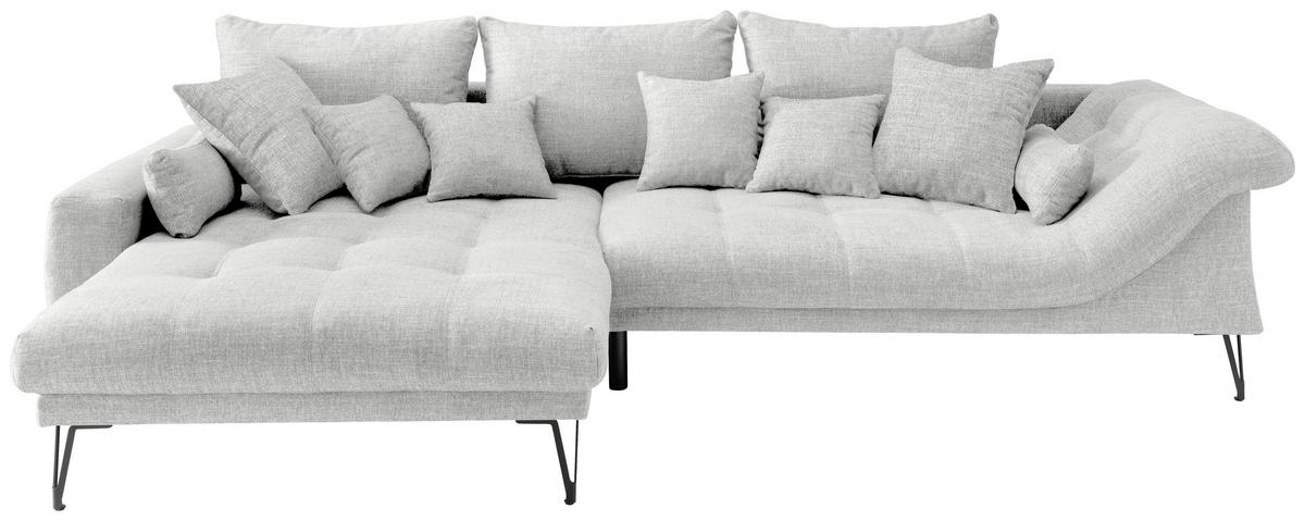 Ecksofa Garda, Weiß S: 192x310 Cm - Schwarz/Weiß, KONVENTIONELL, Textil (192/310cm) - Livetastic