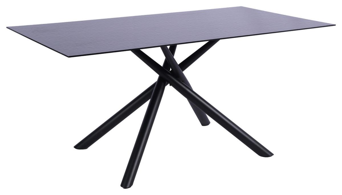 Jedálenský stôl čierne BUBBLE sklo 150 - čierna, Lifestyle, kov/sklo (150/76/90cm) - Mömax