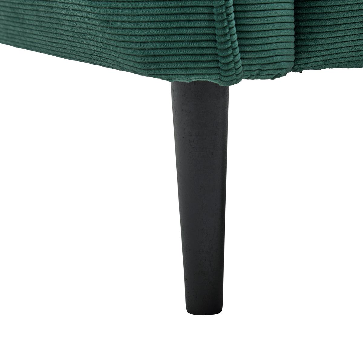 Dvoumístná pohovka CUSTOM, tmavě zelený manšestr - černá/tmavě zelená, Moderní, dřevo/textil (150/85/92cm) - Mömax