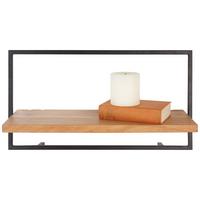 NÁSTENNÝ REGÁL ALIA -SB- - čierna/farba akácie, Modern, kov/drevo (65/35/25cm) - Mömax