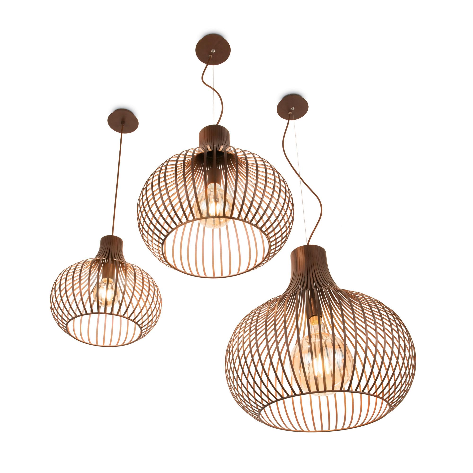 Hängeleuchte Onion Braun D: 38 cm - Braun, Design, Metall (38/62,5/237,5cm) - Ideal Lux