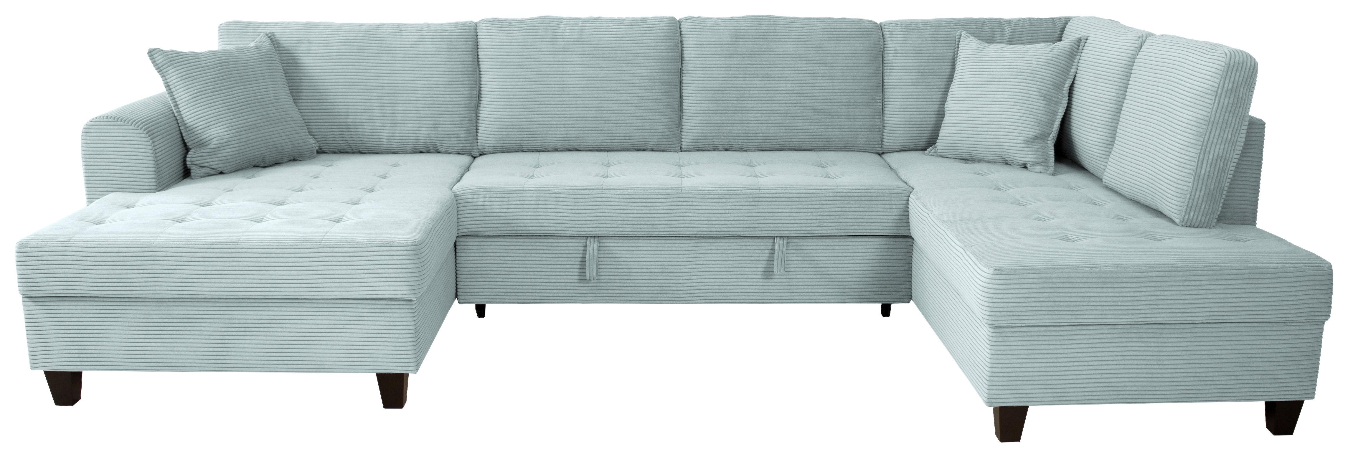 Wohnlandschaft Moritz Graugrün U-Form:155x324x178 Cm - Graugrün, Trend, Textil (155/324/178cm)