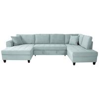 Wohnlandschaft Moritz Graugrün U-Form:155x324x178 Cm - Graugrün, Trend, Textil (155/324/178cm)