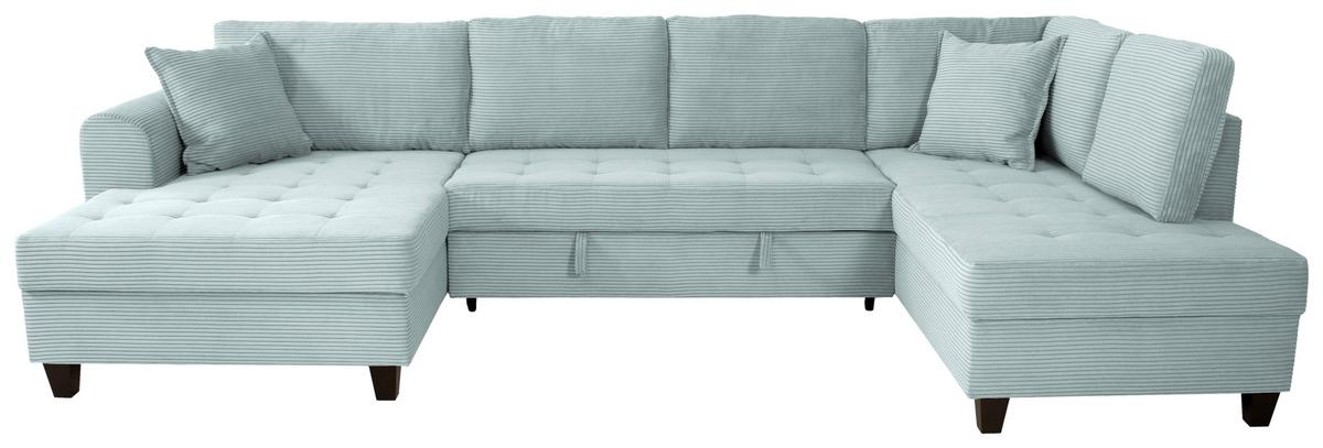 Wohnlandschaft Moritz Graugrün U-Form:155x324x178 Cm - Graugrün, Trend, Textil (155/324/178cm)