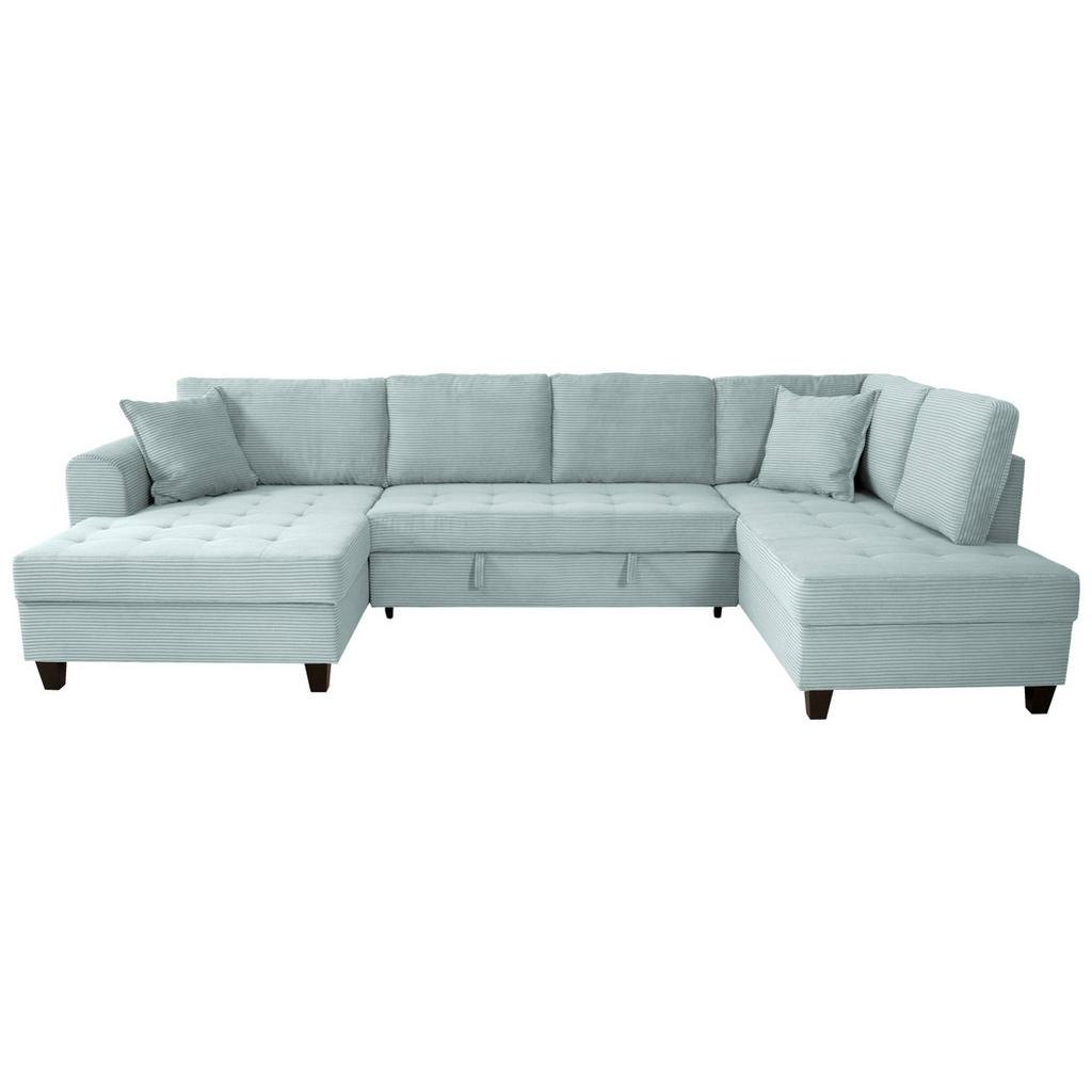 Wohnlandschaft Moritz Graugrün U-Form:155x324x178 Cm