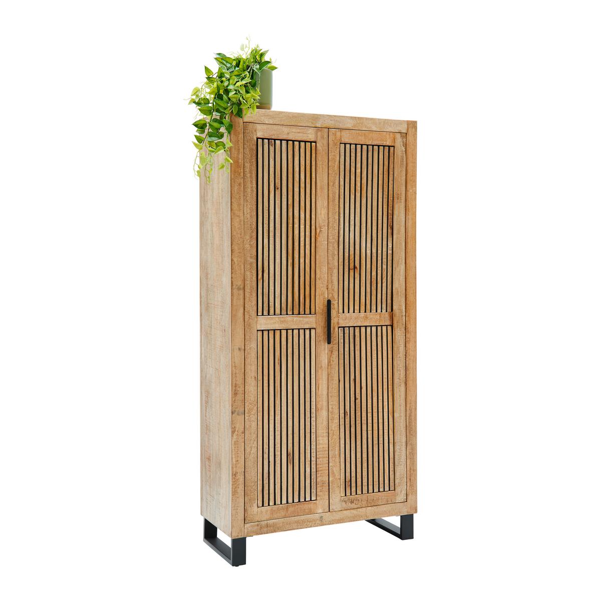 SKŘÍŇ NA ODĚV EVEREST -EXKLUSIV- - černá/přírodní barvy, Natur, kov/dřevo (88/187/40cm) - Mömax