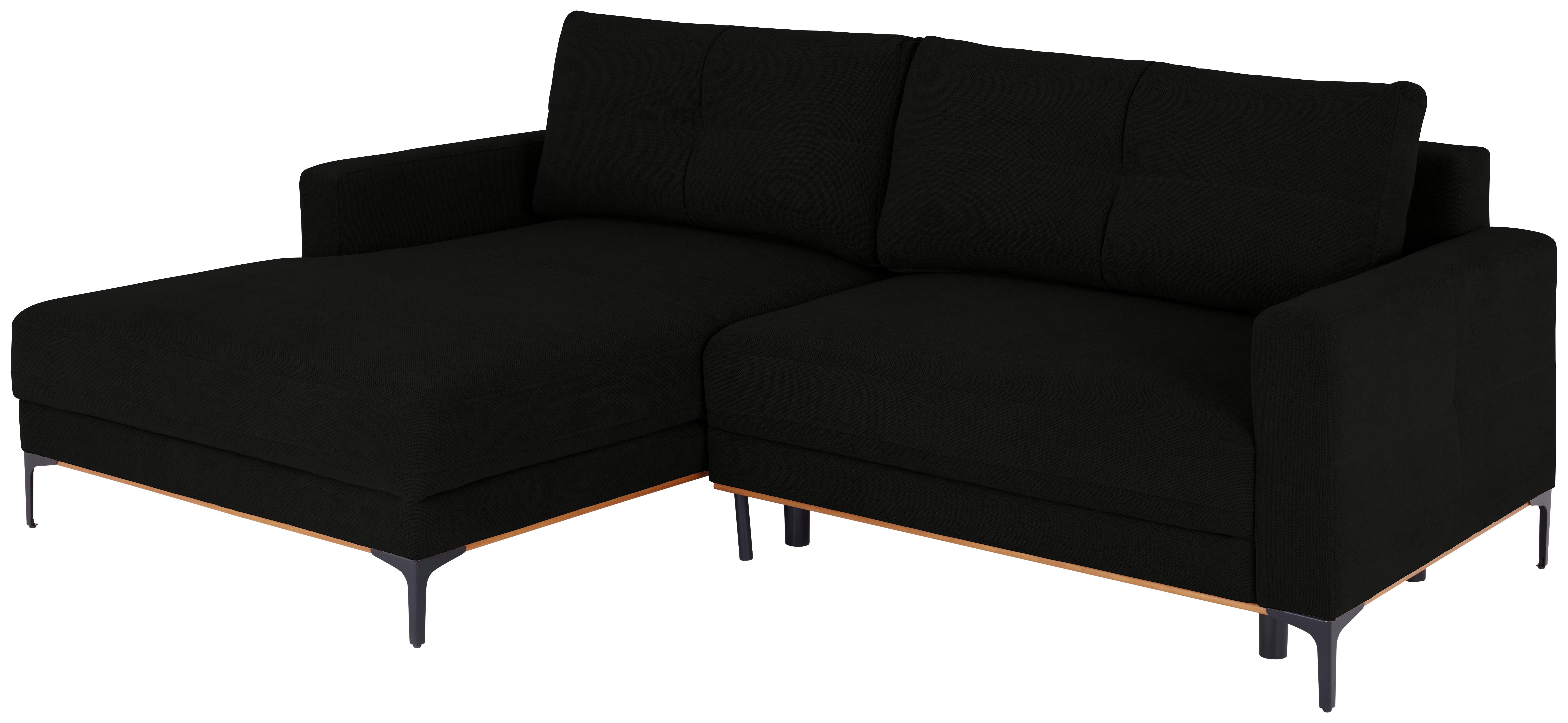 Ecksofa Bergamo - Schwarz, MODERN, Textil (162/238cm) - Ondega