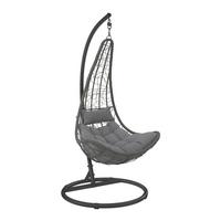 Hängesessel Mit Gestell Korinth Mit Kissen - Schwarz/Grau, MODERN, Kunststoff/Textil (105/195cm) - Luca Bessoni