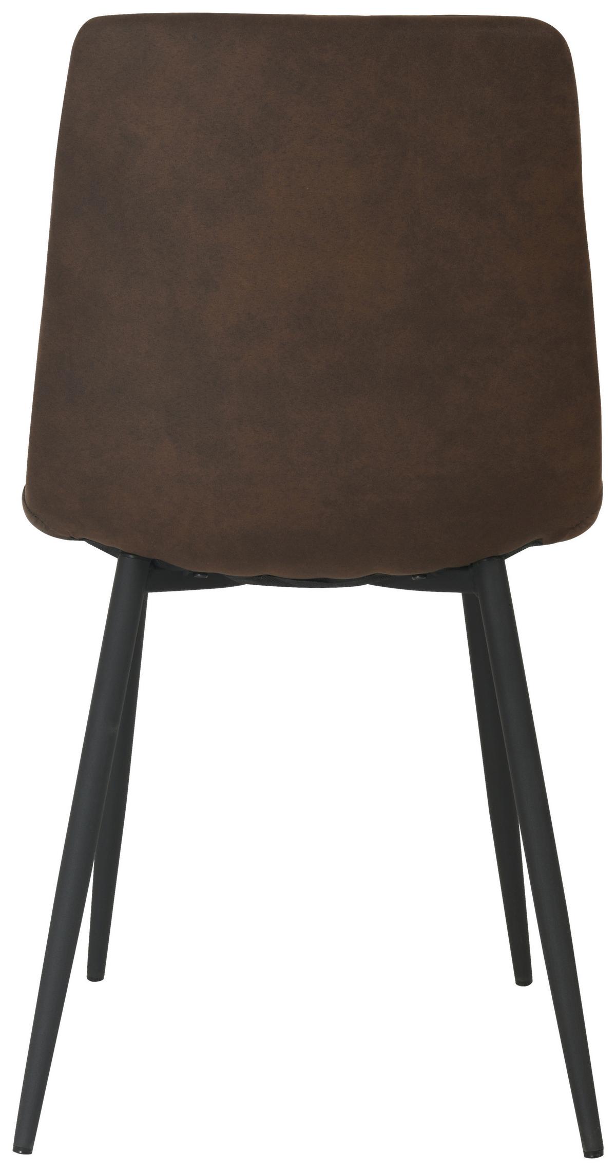 Vierfußstuhl Lech Braun Echtholz Beine - Schwarz/Braun, KONVENTIONELL, Holz/Textil (45/88/55cm)