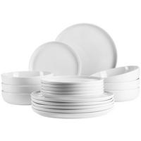 Tellerset Navina Weiß, 18-Teilig - Weiß, Trend, Keramik - Mäser