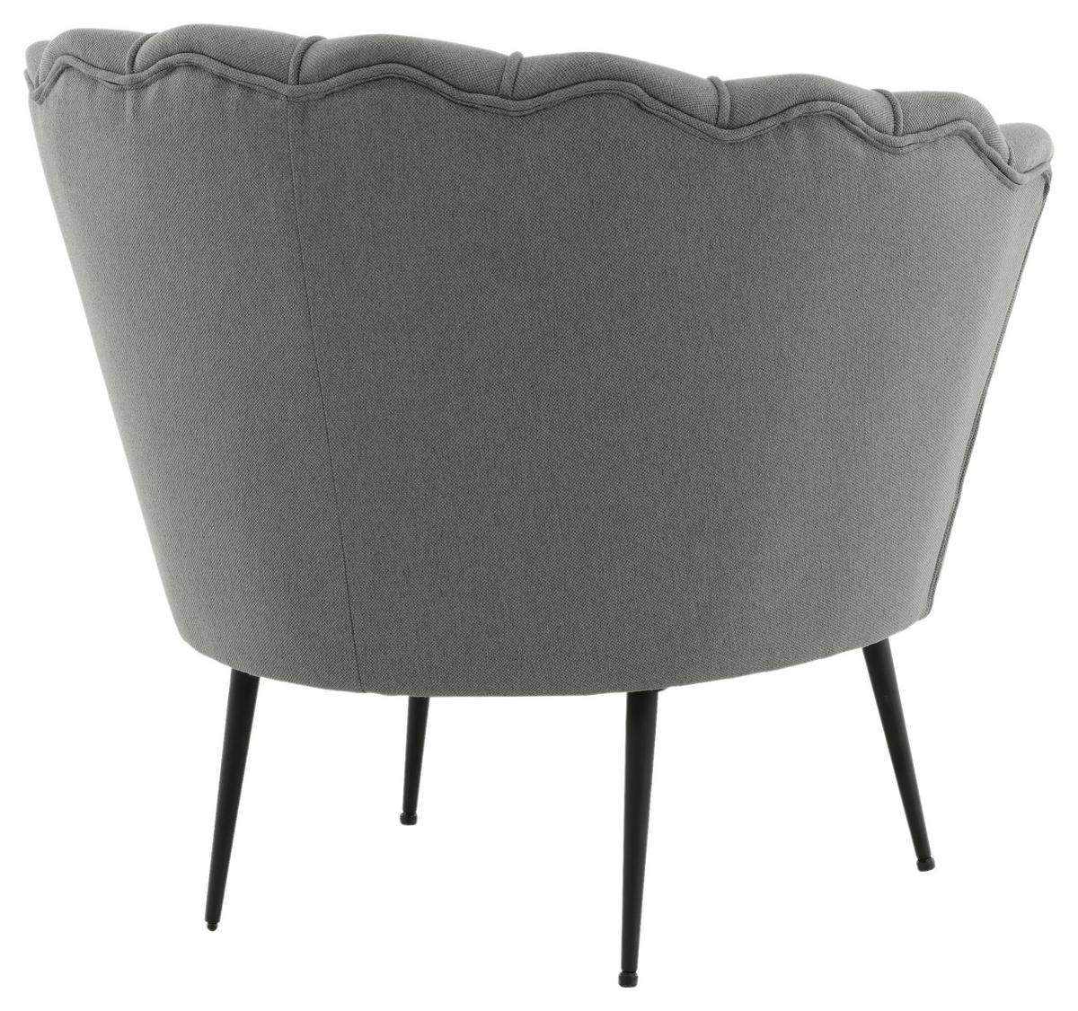 Sessel Calais - Schwarz/Grau, Design, Textil/Metall (83/76/77cm) - Livetastic