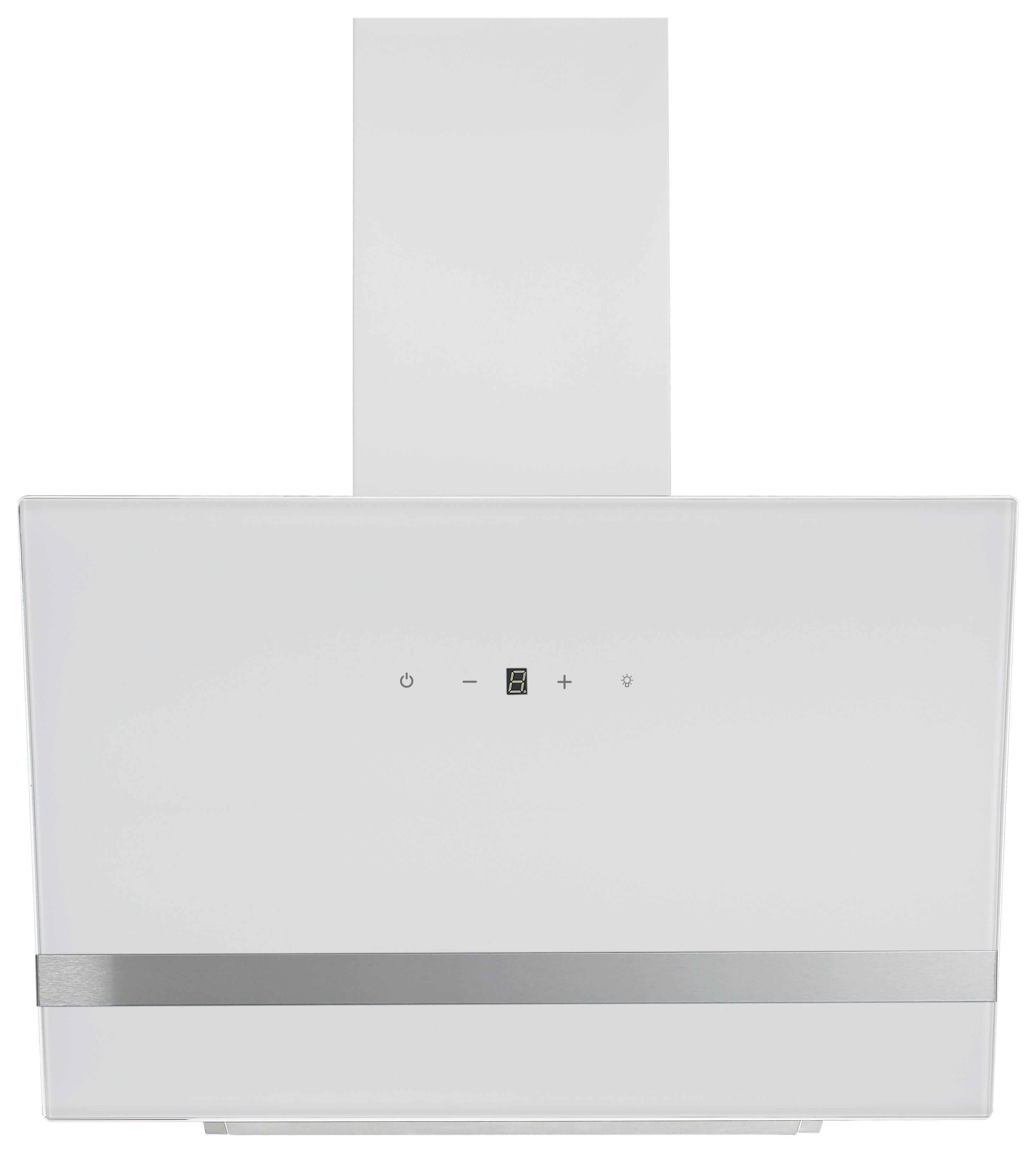 Kopffreihaube Respekta Hera Metall/Glas Weiß B: 59,5cm Led - Weiß, Trend, Glas/Metall (59,5/74,2-109,2/38,5cm) - Respekta