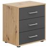 Nachtkästchen Smart 3 Eiche Artisan/graphit H: 54 Cm - Anthrazit/Grauweiß, Basics, Holzwerkstoff (50/54/35cm)