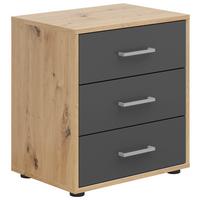 Éjjeliszekrény Smart 3 50/54cm - szürkésfehér/Artisan tölgy, Basics, faalapú anyag (50/54/35cm)