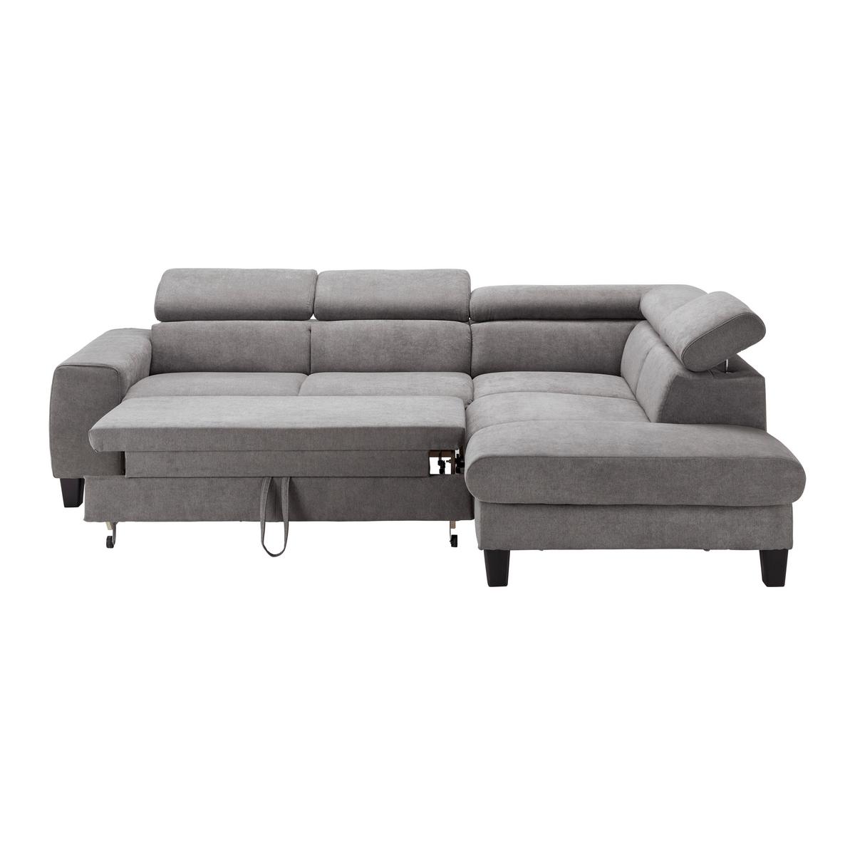 Sedací souprava Malibu tmavě šedá - tmavě šedá, Moderní, dřevo/textil (249/72/207cm) - Bessagi Home