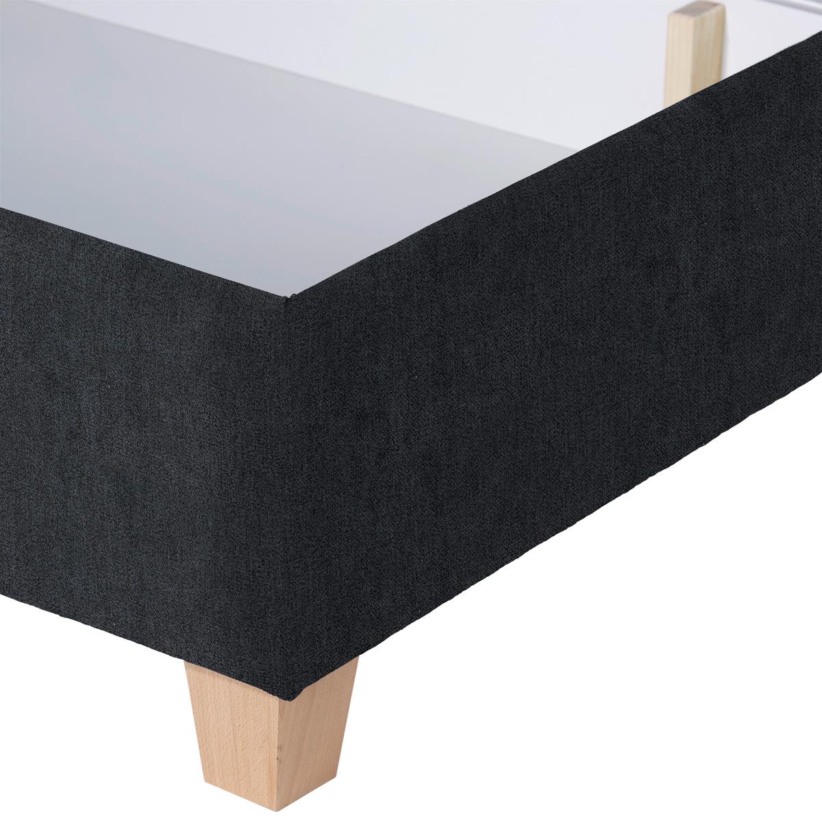Polsterbett Mit Bettkasten 140x200 Bellagio Schwarz - Buchefarben/Schwarz, KONVENTIONELL, Holz/Textil (140/200cm)
