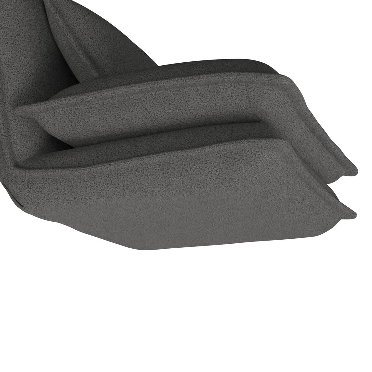 Rozkladacie kreslo TAMARA, tmavosivé buklé, max. 120 kg - tmavosivá, Modern, kov/textil (82/31/69cm) - Bessagi Home