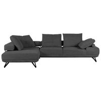 Ecksofa Bolzano - Dunkelgrau/Schwarz, KONVENTIONELL, Textil (240/310cm) - MID.YOU