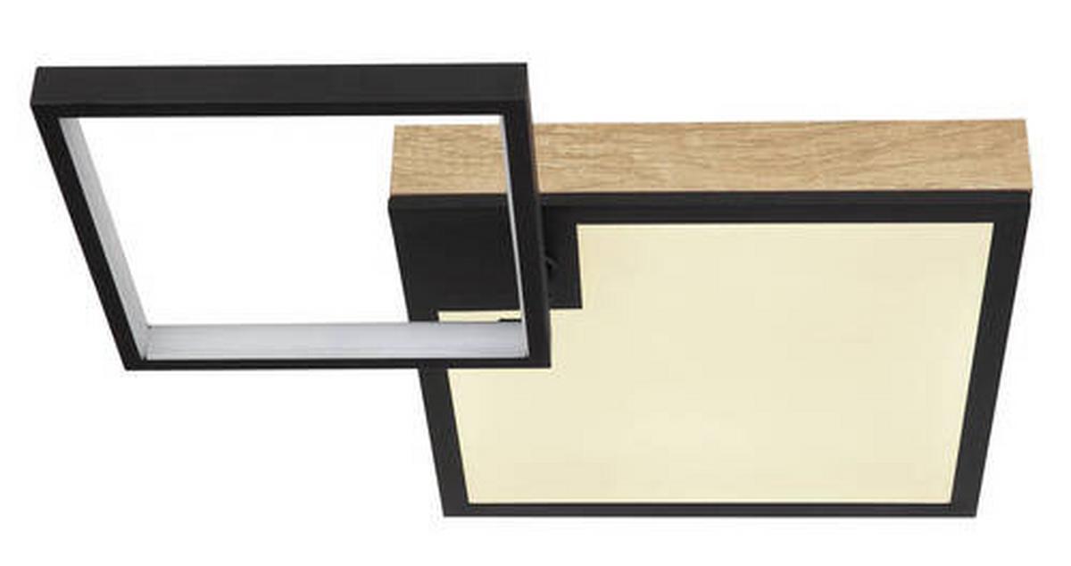 LED-Deckenleuchte 41392-21 - Dunkelbraun/Opal, Natur, Holzwerkstoff/Kunststoff (60/41/10cm) - Globo