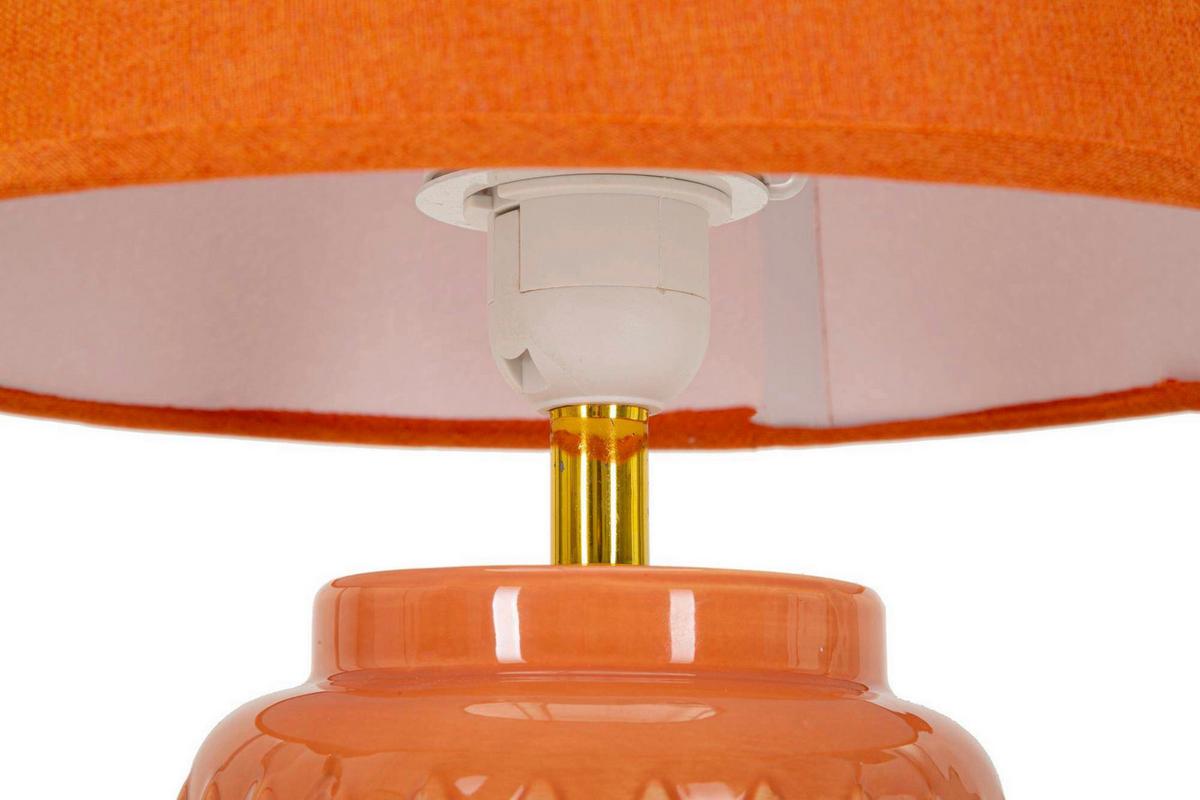 Tischleuchte Square Orange B: 28 cm - Orange, Basics, Keramik/Textil (28/44/28cm)