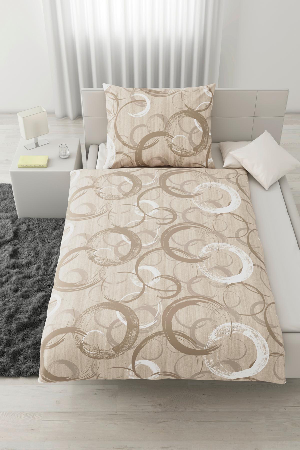 POVLEČENÍ NEW CIRCLES - béžová, textil (140/200cm) - Modern Living