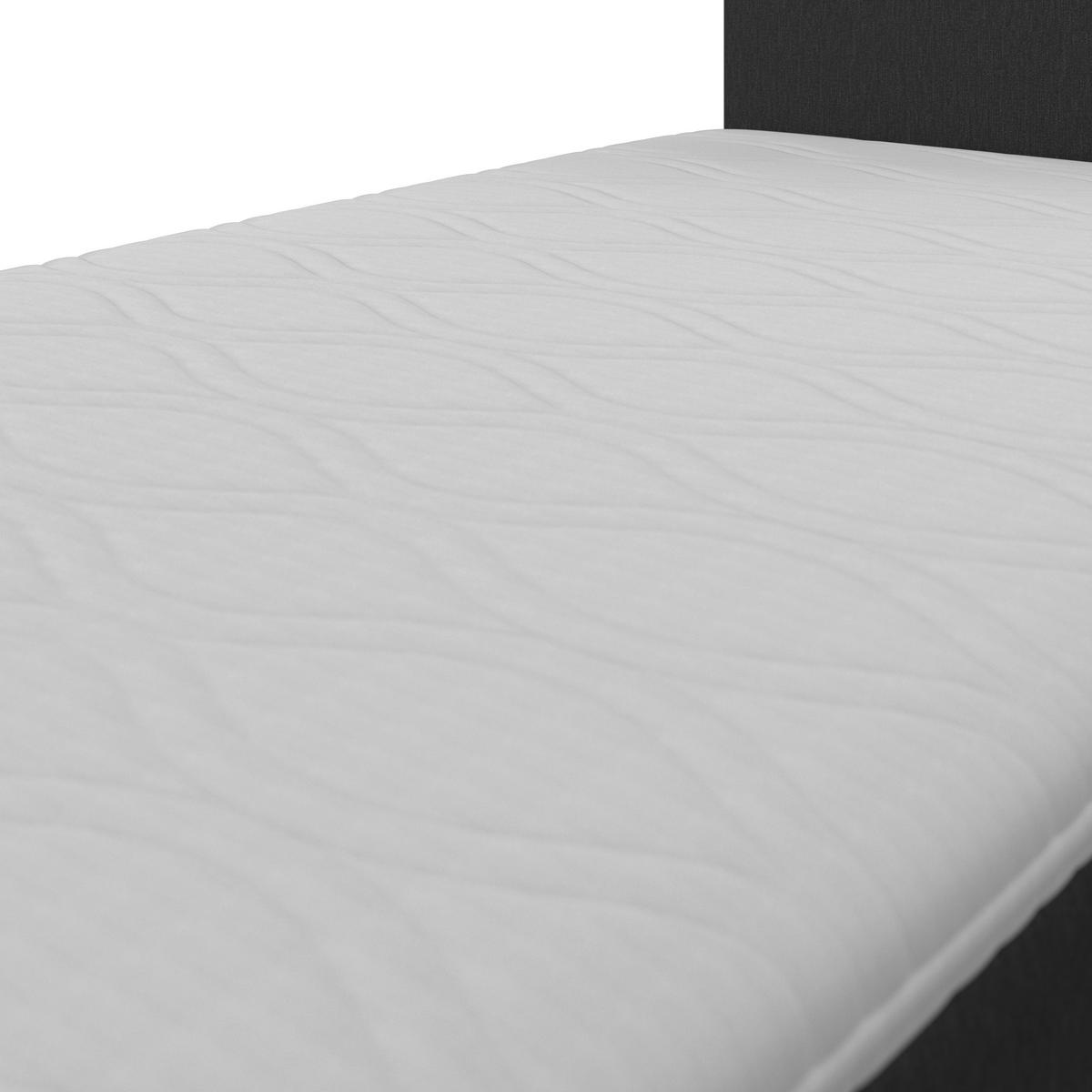 Boxspringová postel VIDA 90x200, tmavě šedá, s topperem - černá/tmavě šedá, Moderní, dřevo/textil (90/200cm) - Bessagi Home