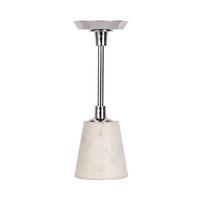 Kerzenständer Fayya Weiß/ Silberfarben - Silberfarben/Weiß, Trend, Stein/Metall (10/30/10cm) - Kayoom