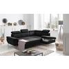 Ecksofa Mit Schlaffunktion Und Bettkasten Gisele Schwarz - Chromfarben/Schwarz, KONVENTIONELL, Textil (256/209cm) - Livetastic