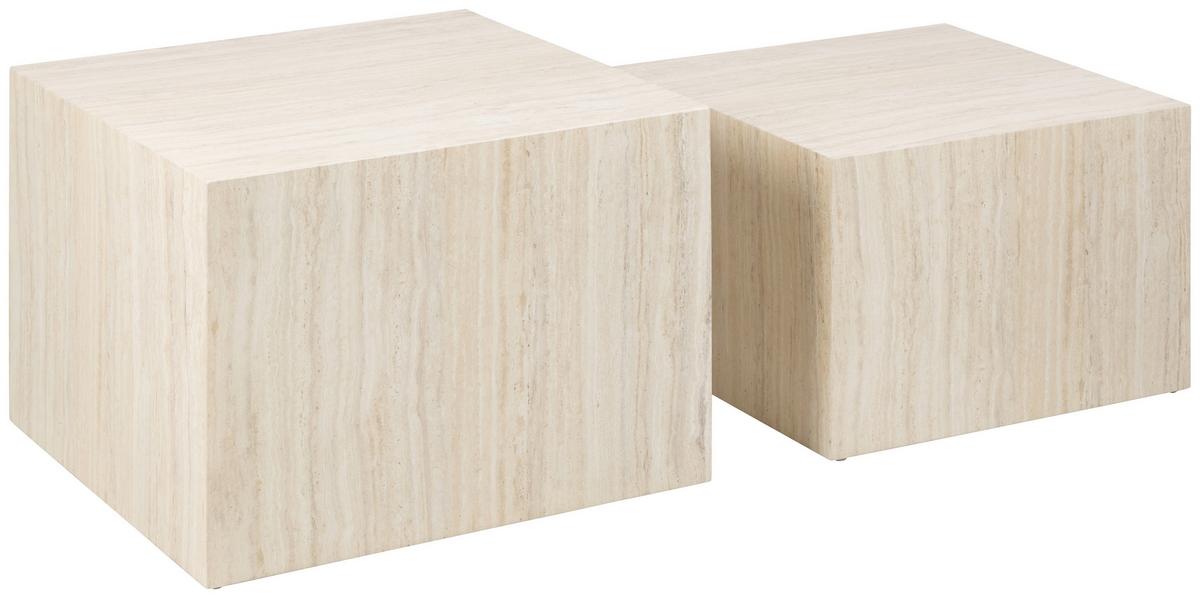 Couchtischset Dice - Beige, Design, Papier/Holzwerkstoff (58/50/40/33/58/50cm) - MID.YOU