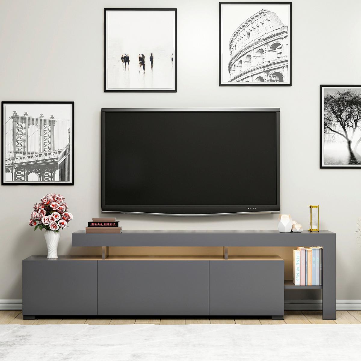 TV-ELEMENT Anthrazit B: 192cm - Anthrazit, MODERN, Holzwerkstoff (192/53/37cm)