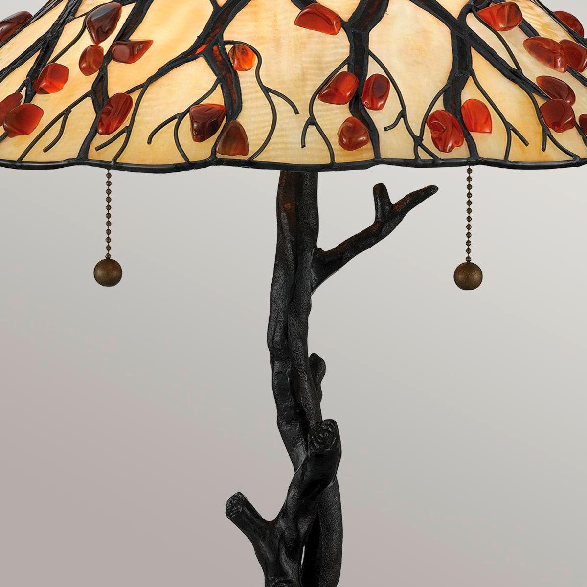 Asztali Lámpa Qz-Whispering-Tl-Vb - sötétbarna/többszínű, Konventionell, üveg/fém (62,9/43,2cm) - Elstead Lighting