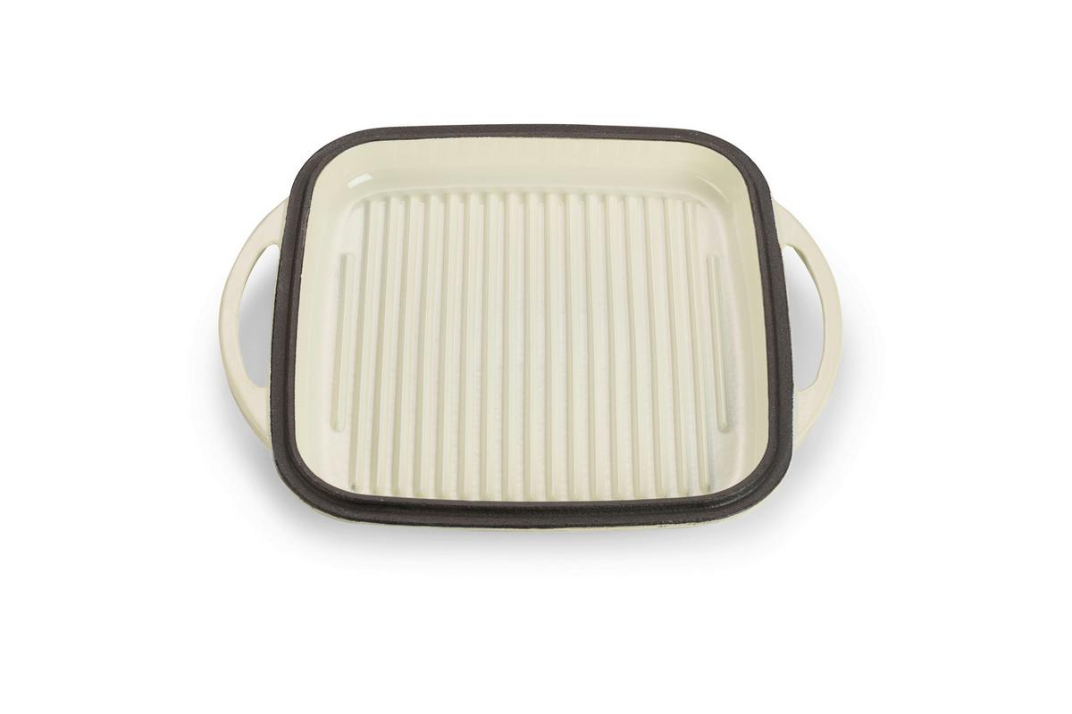 Bräter mit Deckel B/H/T: ca. 25,5x6x31 cm - Creme, Basics, Metall (25,5/6/31cm) - Echtwerk