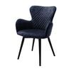 Armlehnstuhl Sarander Nachtblau - Schwarz/Dunkelblau, Basics, Holz/Textil (62/87/65cm) - MID.YOU